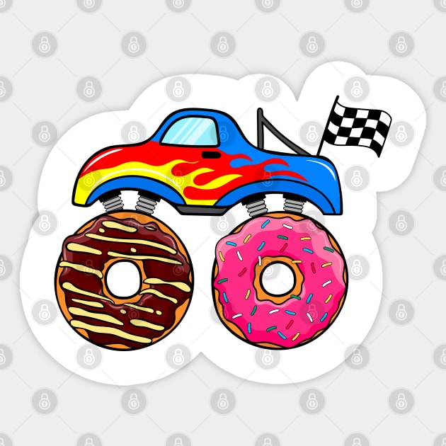 cute donut monster truck Sticker by wordspotrayal